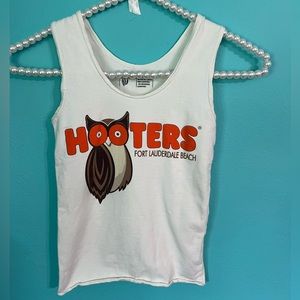 EUC Hooters Tank Top with “Hooters makes you happy!” On The Back